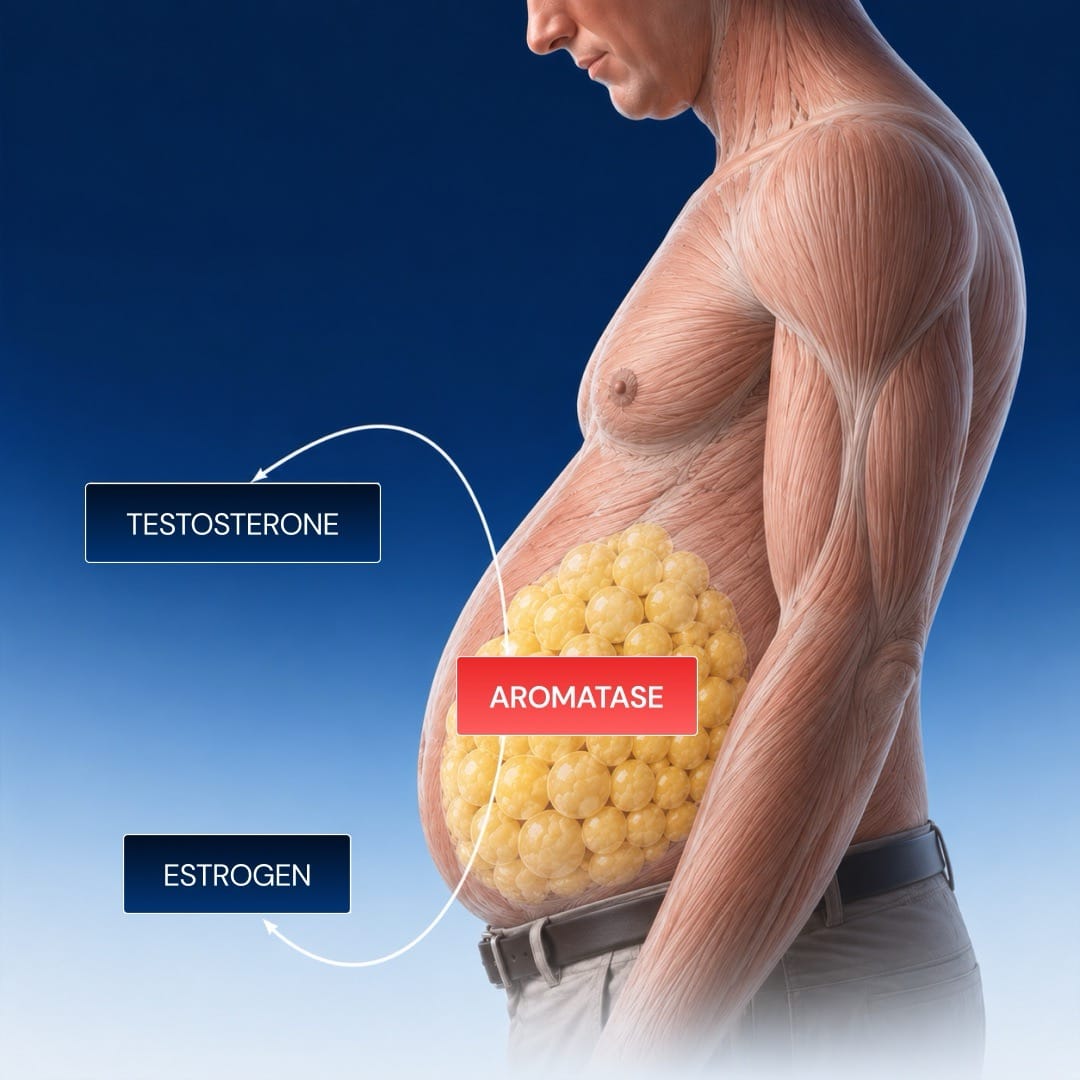 YOUR BELLY FAT IS THE FACTORY GROWING YOUR CHEST