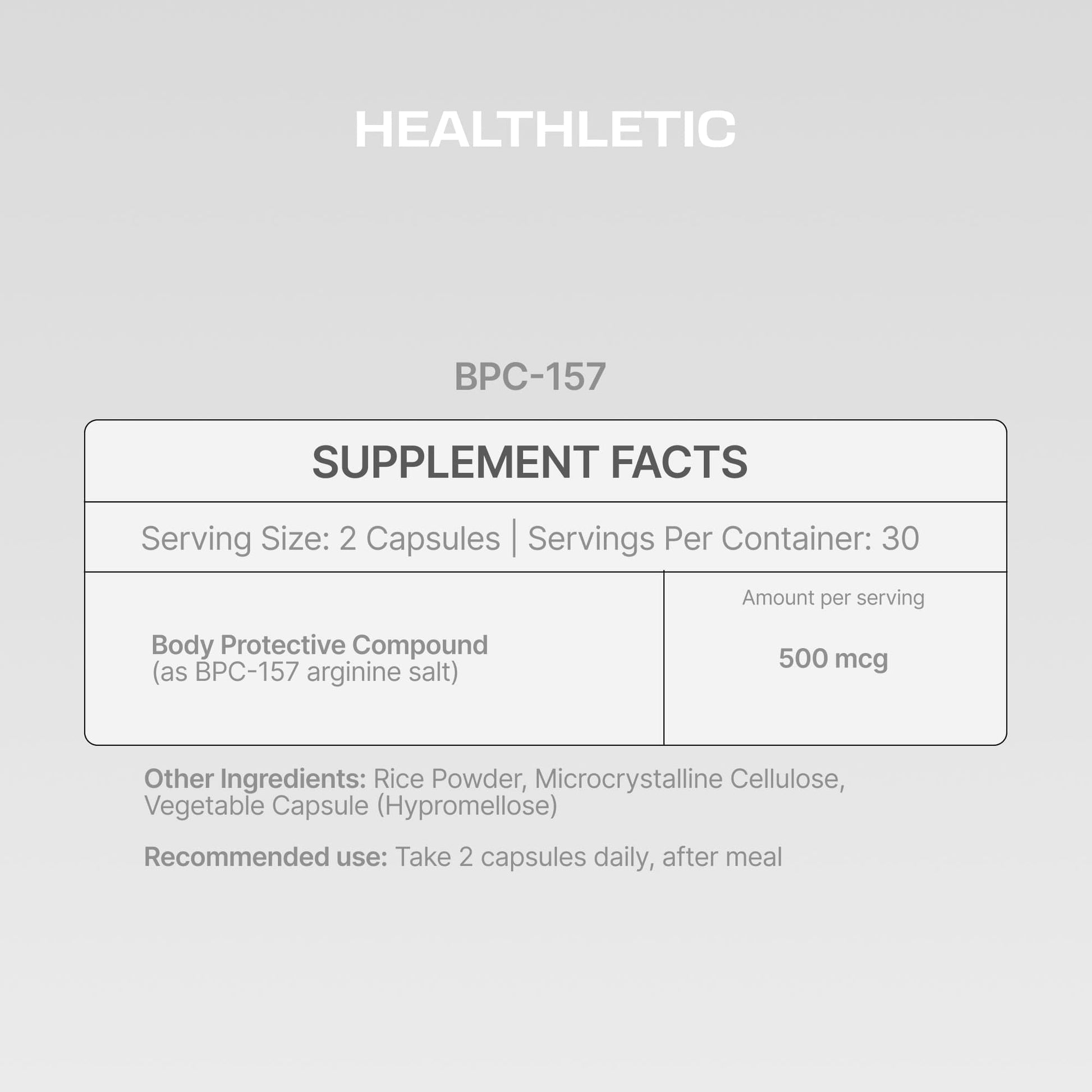 BPC-157 Supplement | Gut, Joint & Muscle Recovery Support Healthletic BPC-157 Supplement | Gut, Joint & Muscle Recovery Support Healthletic