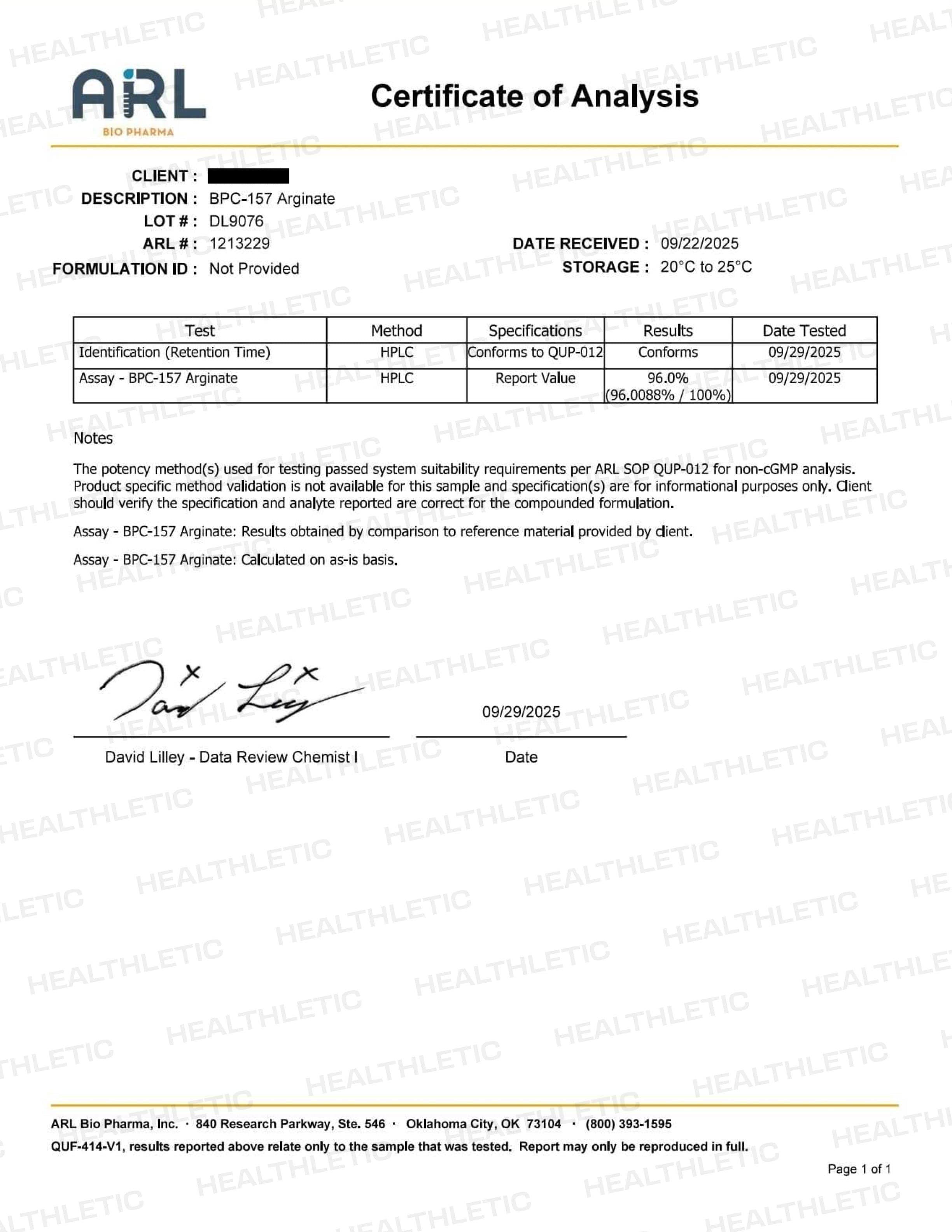 healthletic's pharmaceutical-grade bpc-157 arginine salt BPC-157 Supplement