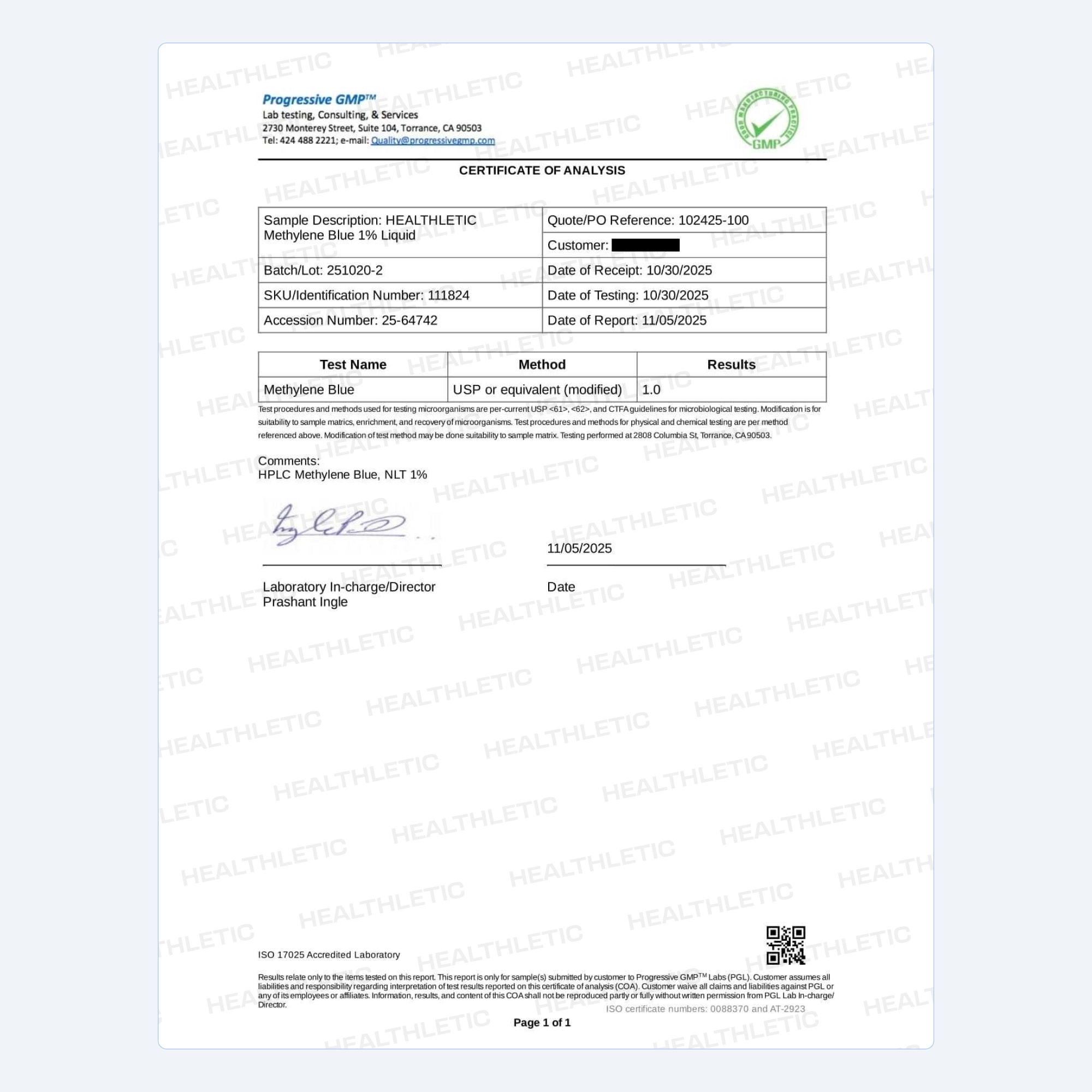 Ultimate methylene blue 1% 30mL (1.0 oz)