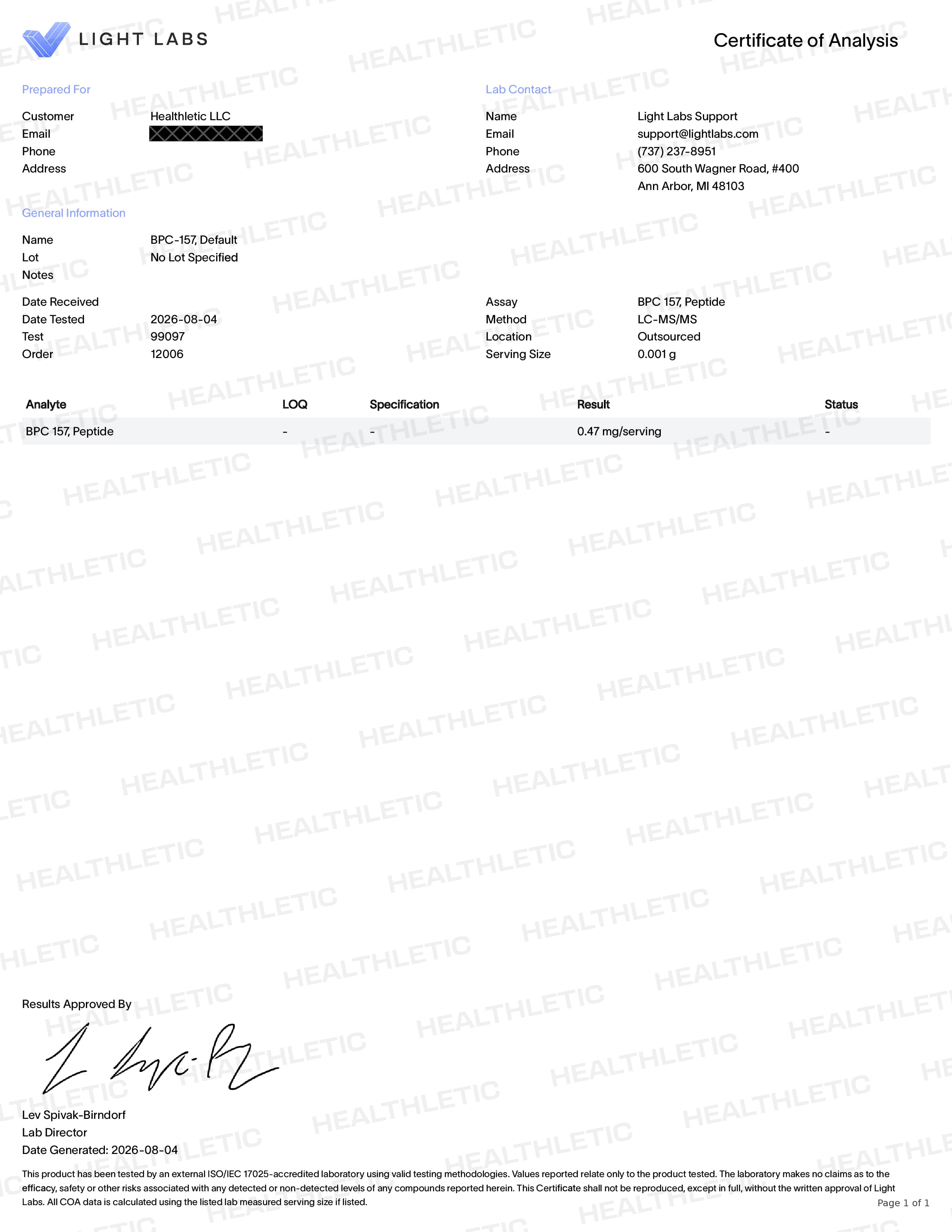 Body Protection Compound (BPC-157)
